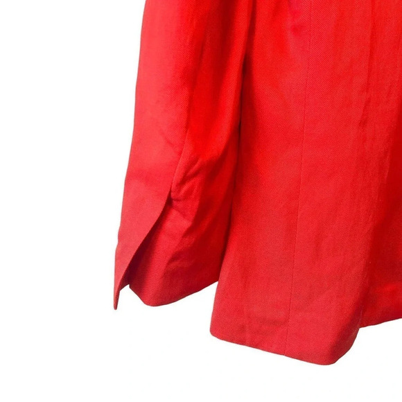 H&M Women’s Linen Blend Blazer Size 8 Red Tie Front Pockets - Picture 7 of 8